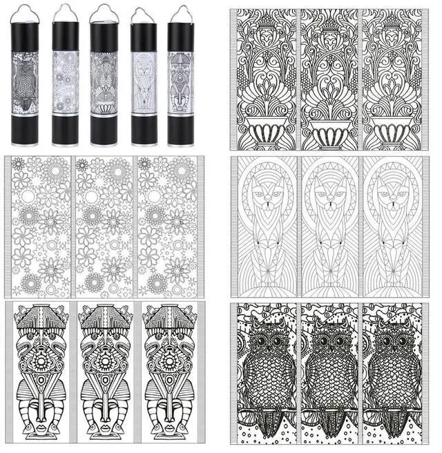 Main image of 5 Pcs Outdoor Lamp Decal Decorative Sticker Atmosphere Lamp Sticker for Portable Camping Lantern Flashlight Decor