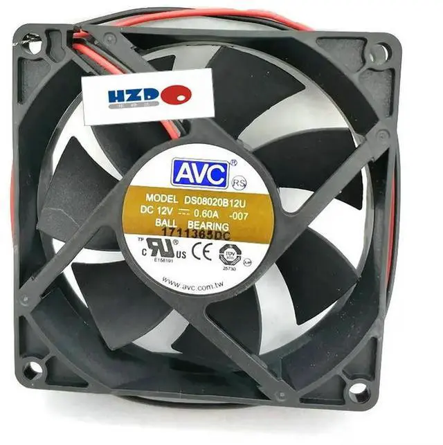 Main image of AVC DS08020B12U 80*80*20MM 8cm 12V 0.60A double ball bearing Computer cooling fan