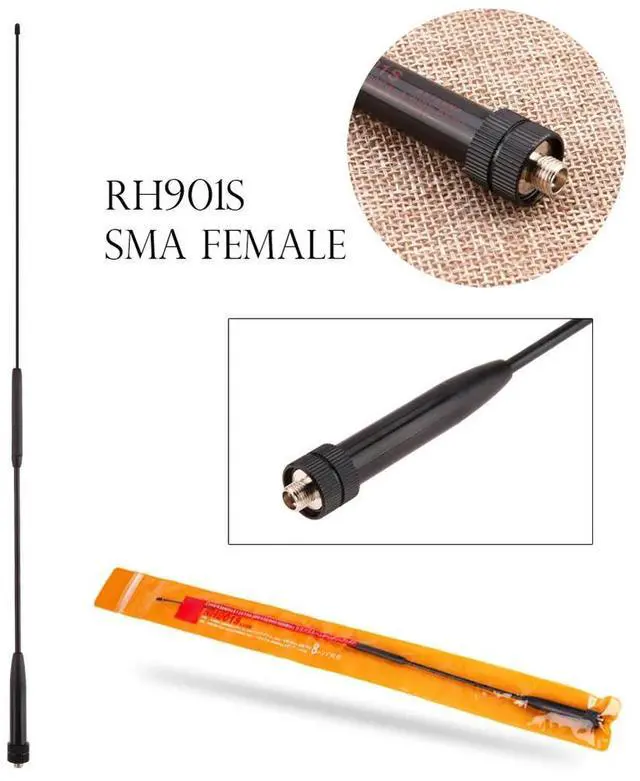 Alt view image 3 of 4 - RH901S Female High Gain Dual Band Long Antenna for UV-5R Radios