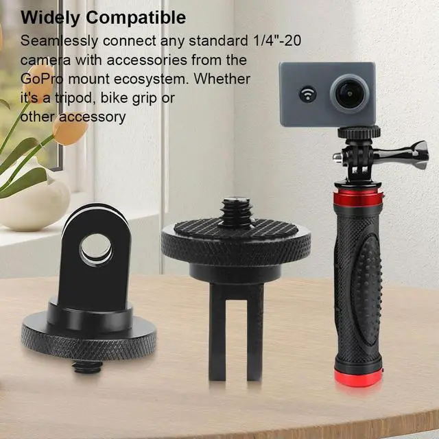 Alt view image 3 of 7 - 5pcs Aluminum Alloy 1/4 Screw Mini Tripod Adapter Camera Tripod Mount Adapter for GoPro Hero//X3 Camera Accessories