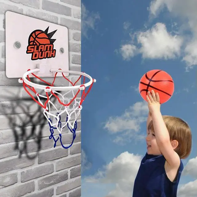 Alt view image 4 of 7 - Mini Basketball Hoop Set Portable Basketball Hoop with Ball and Inflatable Pump Basketball Set Indoor Outdoor Play for Kids