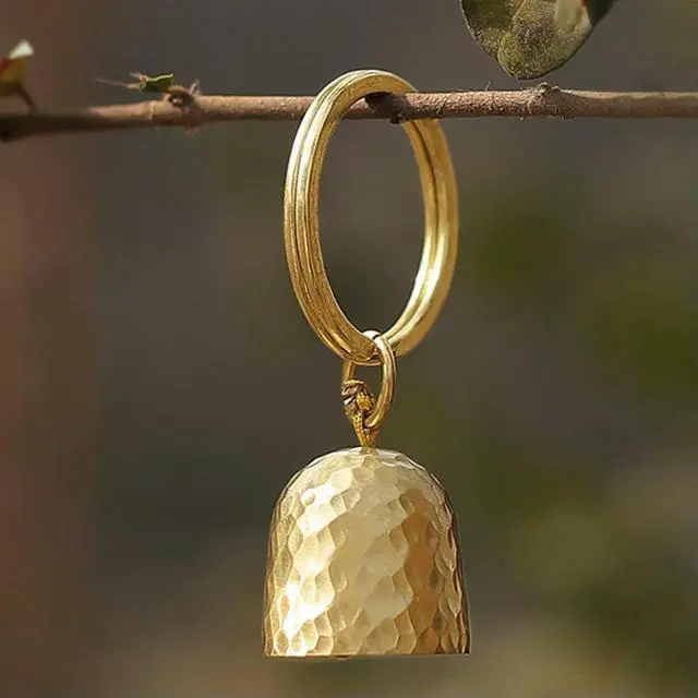 Alt view image 3 of 4 - Brass Key Chain Bell l Bell Pendant Multifunction Outdoor Brass Wind Chime Exquisite Hanging Keyring Decoration for Car Dog