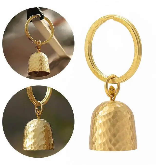 Main image of Brass Key Chain Bell l Bell Pendant Multifunction Outdoor Brass Wind Chime Exquisite Hanging Keyring Decoration for Car Dog