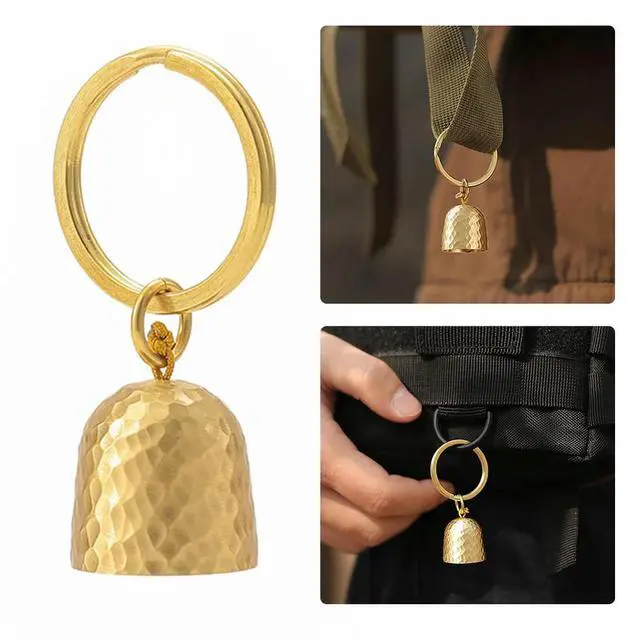 Alt view image 2 of 4 - Brass Key Chain Bell l Bell Pendant Multifunction Outdoor Brass Wind Chime Exquisite Hanging Keyring Decoration for Car Dog