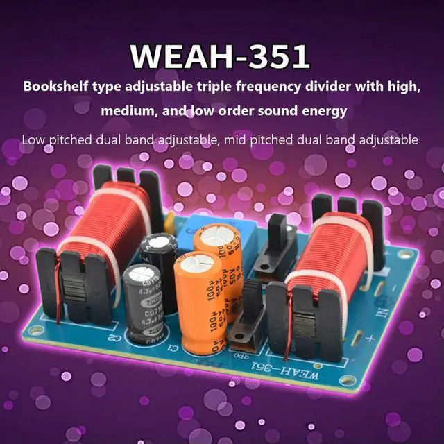 Alt view image 4 of 4 - 150W Audio Speaker Frequency Divider Module Treble Midrange Bass 3 Ways Audio Filter Circuit Board for 4-11in Speaker Upgrade