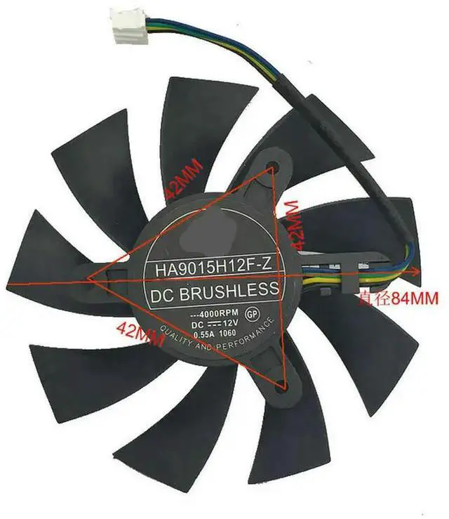 Alt view image 2 of 3 - HZDO HA9015H12F-Z for GTX 1060 OC GTX950 R7 360 2GD5 Graphics card cooling fan