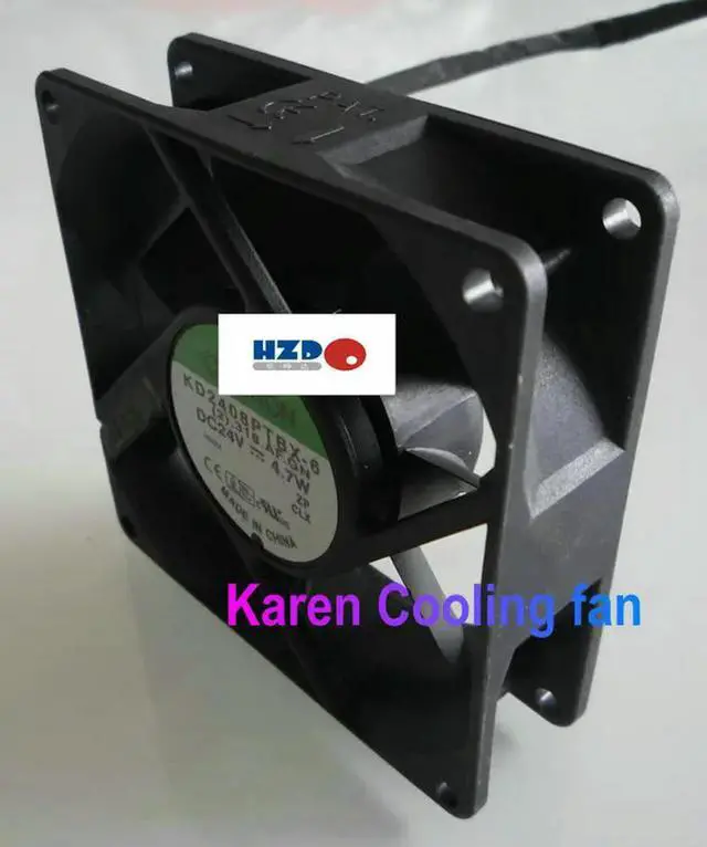 Alt view image 3 of 3 - HZDO 8025 24V 4.7W KD2408PTBX-6 Cooling fan 80*80*25mm KD2408PTBX-6A