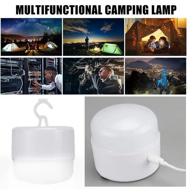 Alt view image 4 of 7 - Led Outdoor Hanging Lights Portable Emergency Light Bulb Rechargeable Night Light Lantern Adjustable for Hiking Fishing Outdoor