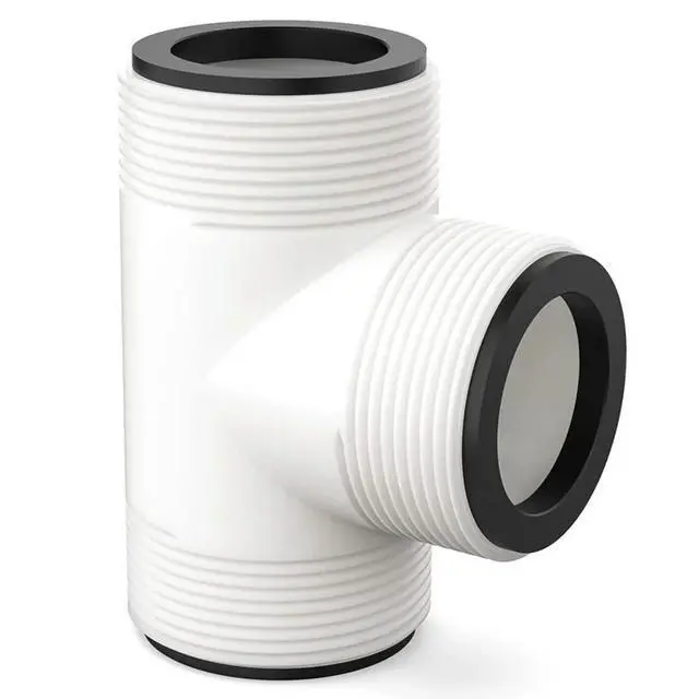 Alt view image 2 of 7 - Pool Hose T Splitter with 3 L Rings Pool Hose Extender Controlling Flow Threaded Inlet Pump Adapter for 1.5 Inch Pool Pump Hose