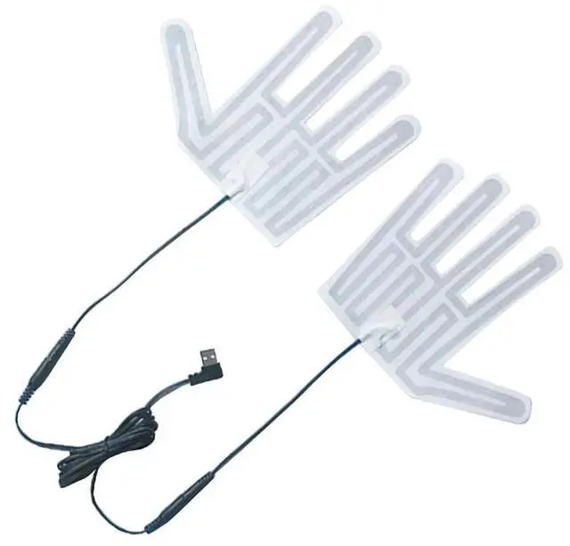 Alt view image 2 of 7 - Practical USB Heated Gloves Pad Winter Warm Five-Finger Gloves Heating Pad Electric Heating Film Mitten Heating Sheet