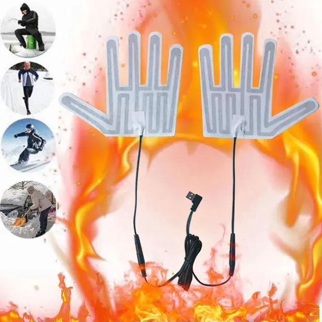 Alt view image 4 of 7 - Practical USB Heated Gloves Pad Winter Warm Five-Finger Gloves Heating Pad Electric Heating Film Mitten Heating Sheet