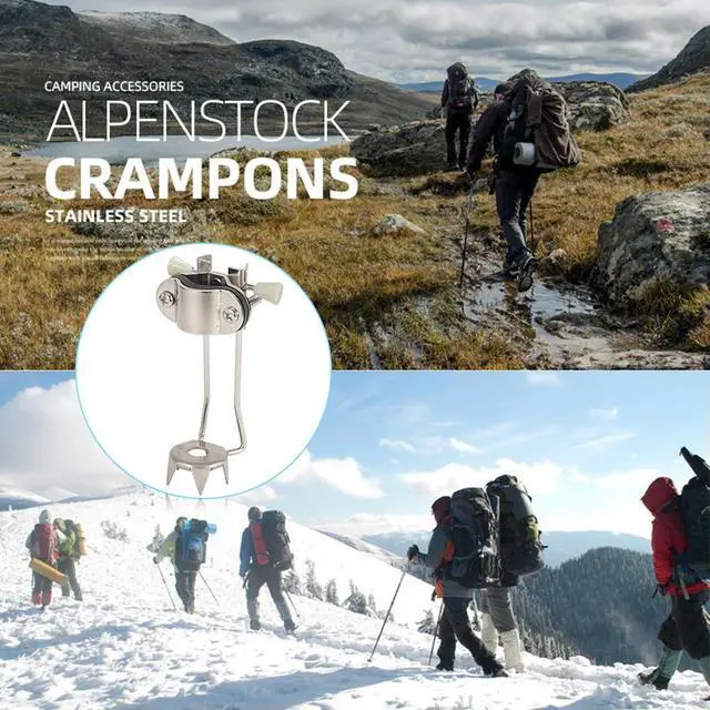 Alt view image 4 of 4 - Walking Claw Crampon Stainless Steel Climbing Ice Crutches Anti-skid Non Slip for Winter Outdoor Snow for Mountaineering