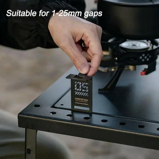 Alt view image 3 of 4 - Butane Gas Tank Hanger Clip Stainless Steel Camping Table Hangers Portable Camping Gas Hanger Clip for IGT Camping Table