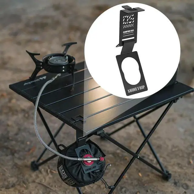 Alt view image 4 of 4 - Butane Gas Tank Hanger Clip Stainless Steel Camping Table Hangers Portable Camping Gas Hanger Clip for IGT Camping Table