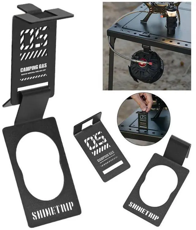 Main image of Butane Gas Tank Hanger Clip Stainless Steel Camping Table Hangers Portable Camping Gas Hanger Clip for IGT Camping Table