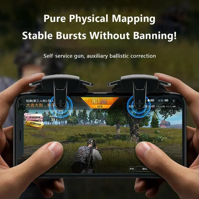 Alt view image 4 of 7 - AK05 Game Controller for PUBG Mobile Fire Aim Button Gamepad for Mobile Phone