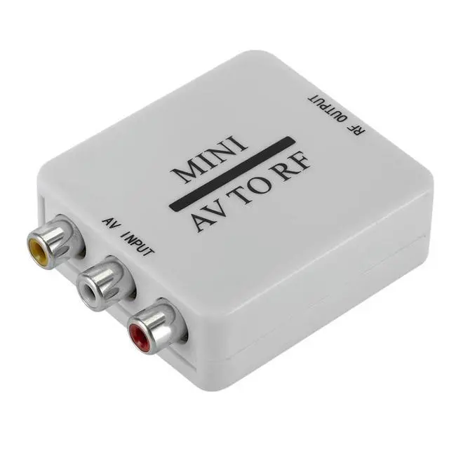 Alt view image 2 of 4 - AV To RF Video Converter Mini Adapter Box Support RF 67.25/61.25MHz TV Switcher