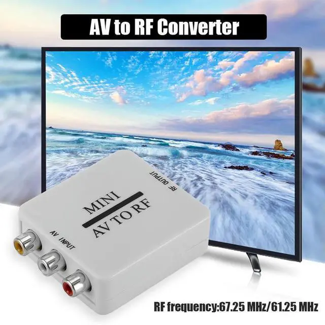 Main image of AV To RF Video Converter Mini Adapter Box Support RF 67.25/61.25MHz TV Switcher