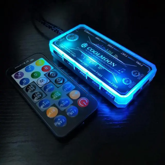 Main image of RGB Fan Controller 12cm Remote Control Computer Case 12V PC Cooling Chassis Fan Computer Water Cooling System Waterblock