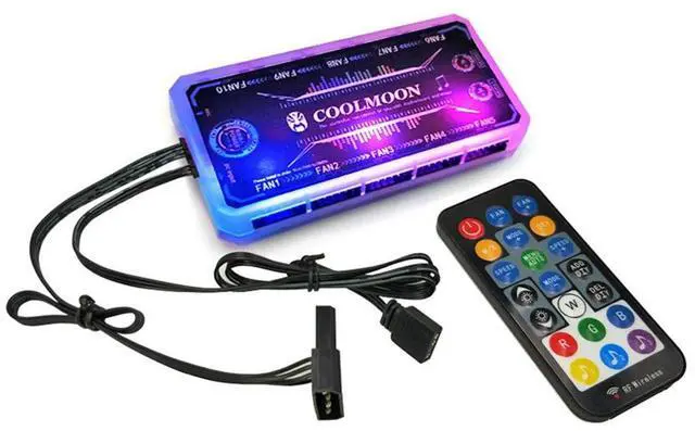 Alt view image 2 of 4 - RGB Fan Controller 12cm Remote Control Computer Case 12V PC Cooling Chassis Fan Computer Water Cooling System Waterblock