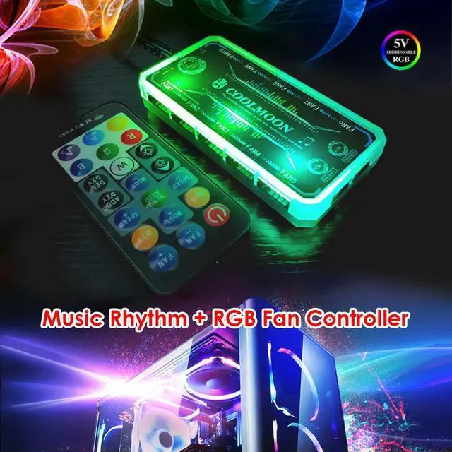 Alt view image 3 of 4 - RGB Fan Controller 12cm Remote Control Computer Case 12V PC Cooling Chassis Fan Computer Water Cooling System Waterblock