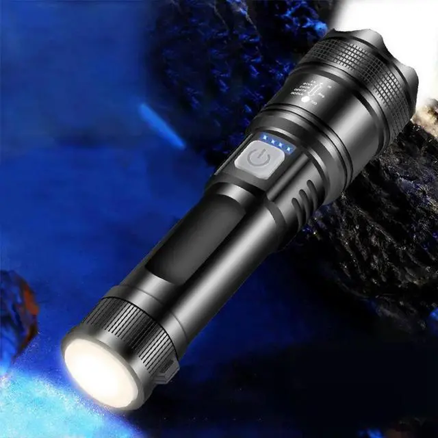 Alt view image 4 of 7 - XHP50 Handheld LED Flashlight Power Display Super Bright Flashlight 300LM Powerful Zoom Lamp Mobile Power Bank for Power Outages
