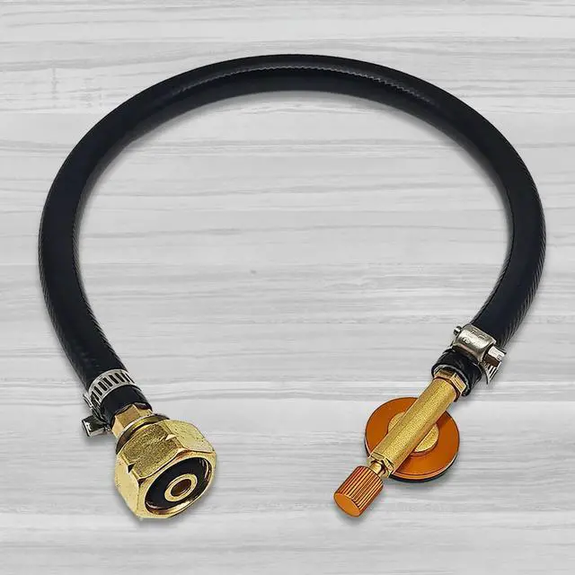Alt view image 3 of 4 - Outdoor Camping Gas Stove Gas Refill Adapter with Valve Gas Flat Tank Coupler Gas Adapter Connection Hose for Camping Hiking