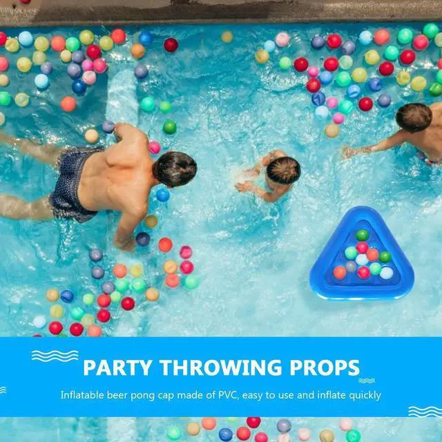 Alt view image 4 of 4 - PVC Floating Inflatable Triangle Drinks Cup Holder Swimming Pool Floats Table Bar Tray Coasters for Water Sports