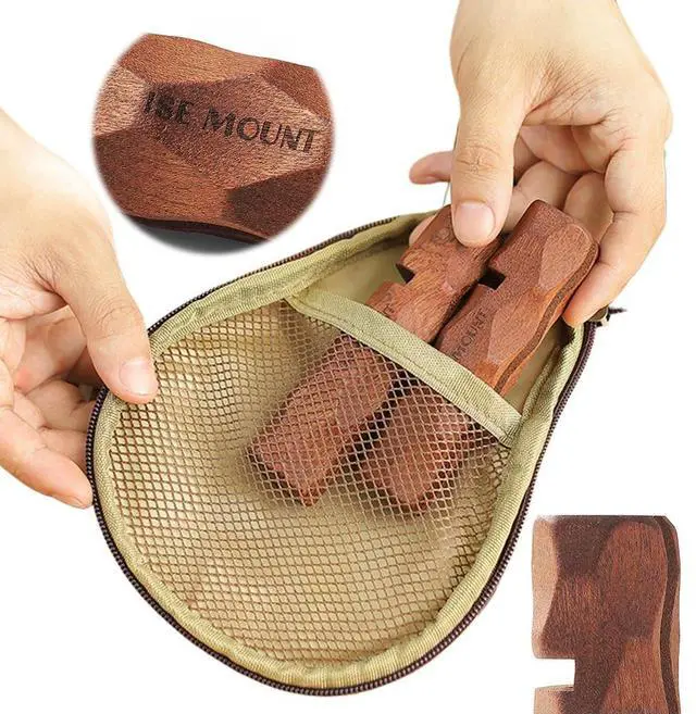 Alt view image 2 of 4 - 2Pcs Heat Resistant Hot Pan Handle Holder Pan Holder Wood Insulated Grip Replacement for Sauce Grill Pan Griddle Outdoor Camping