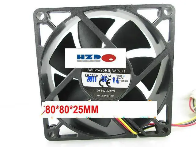 Alt view image 2 of 2 - HZDO A8025-25RB-3AP-U1 DF8025M12S 8025 12V 0.2A COOLING FAN 80*80*25mm lapotp heat skin