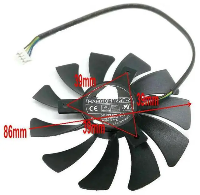 Alt view image 3 of 3 - 85mm 4pin HA9010H12SF-Z RX460 4GB Cooler Fan Replace for Inno3D P106 960 GeForce GTX 1060 AERO ITX 3G 6G OC Video card HZDO