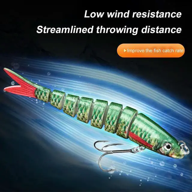 Alt view image 3 of 4 - 5Pcs Multi Jointed Swimbait with Trehooks Multi-Section Hard Bait Jointed Artificial Bait Jointed Crankbait for Pike Bass Trout