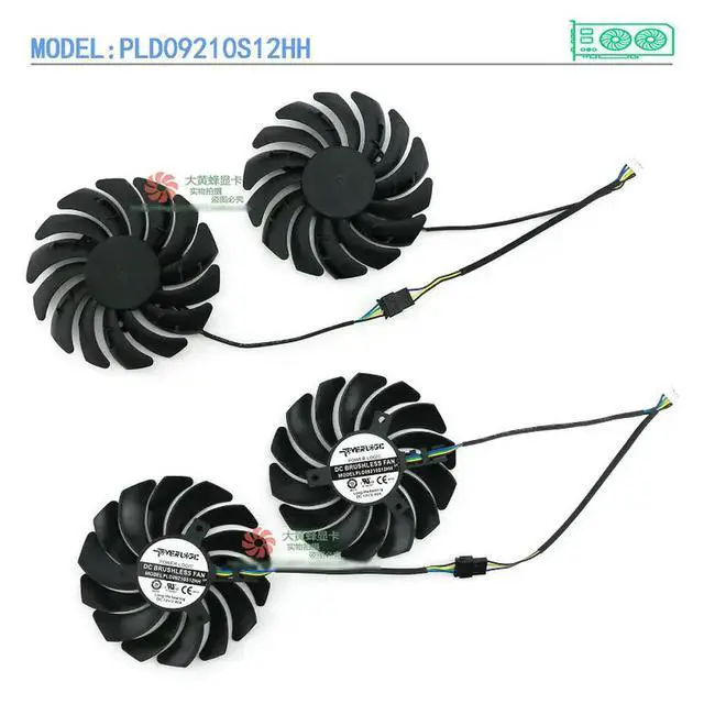Alt view image 2 of 3 - Graphics Cards Cooling Fan for Radeon RX 5700XT RX5700 EVOKE PLD09210S12HH