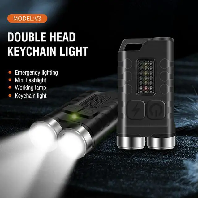 Alt view image 3 of 7 - 900LM XPG LED Keychain Lights Type-C USB Rechargeable Mini Torch Light High Brightness Lightweight 500mAh for Fishing Camping