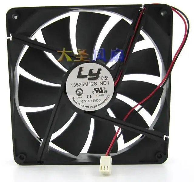Alt view image 2 of 3 - LY 13525M12S ND1 DC12V 0.35A 135*135*25mm 2Lines Computer cooling fan
