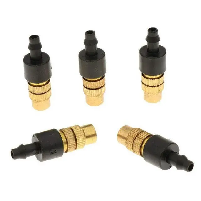 Alt view image 4 of 7 - 50Pcs Misting Nozzles Adjustable Brass Spray Nozzle Garden Hose Sprinkler Head Atomizing Nozzle for Gardening Watering