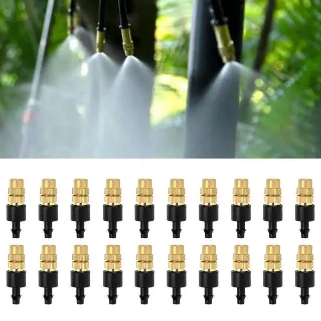 Alt view image 3 of 7 - 50Pcs Misting Nozzles Adjustable Brass Spray Nozzle Garden Hose Sprinkler Head Atomizing Nozzle for Gardening Watering