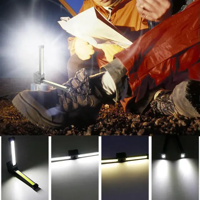 Alt view image 4 of 7 - COB Work Light USB Rechargeable XPE LED Emergency Floodlight IPX4 Waterproof Adjustable Adventure Hiking Outdoor Supplies