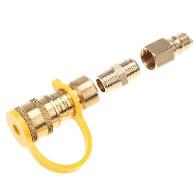 Alt view image 2 of 4 - 3/8 Inch LP Gas Propane Hose Quick Disconnect Kit Anti-Corrosion Propane Gas Grill Quick Connector Adapter Fitting for Grill