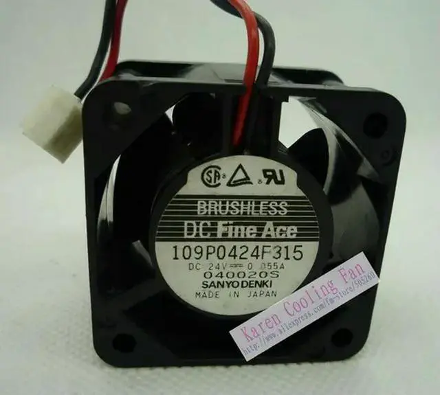 Alt view image 3 of 3 - 4cm  109P0424F327 4028 24V 0.055A 109P0424F315 Cooling Fan