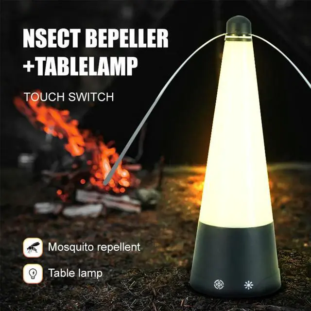 Alt view image 2 of 7 - Fly Fan for Tables Keep Flies Away Portable Table Top Fly Fan LED Light Outdoor Fly Spinner for Picnic Restaurant Party Home BBQ