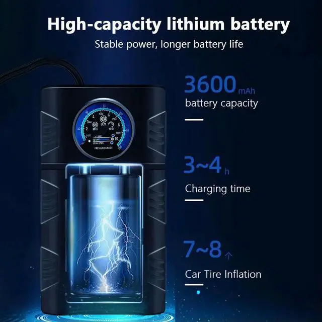 Alt view image 3 of 4 - 12V Car Tire Air Pump High Precision Handheld Wireless Inflatable Pump Cordless Tire Pump for Car Motorcycle Bicycle Tires