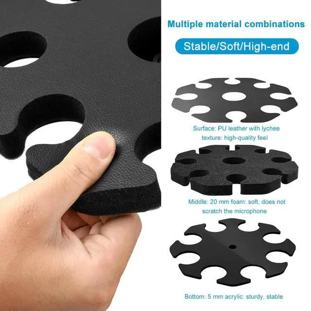 Alt view image 4 of 7 - 8-Slot Mic Stand Mount Detachable Multi Microphone Rack Wear Resist Microphones Organizer Microphone Accessories