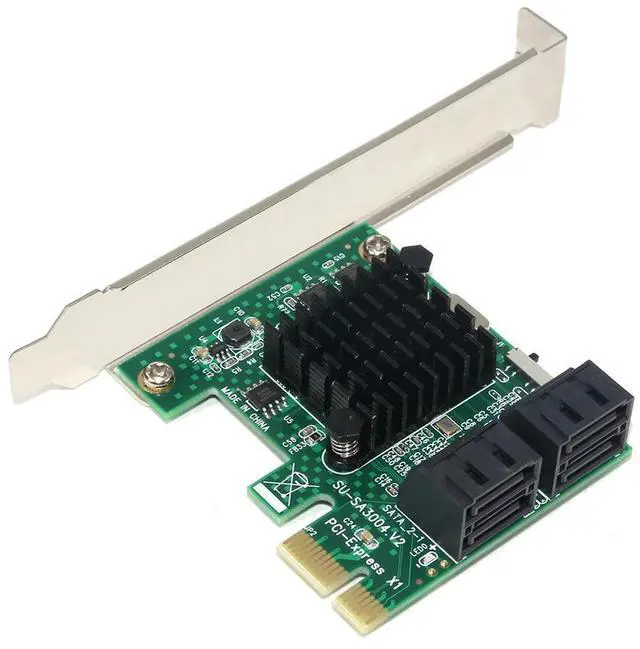 Alt view image 2 of 4 - 6Gbps PCI-E 1X SATA3.0 4 Port Expansion Card PCI Express Riser Adapter Card Desktop for Extenders