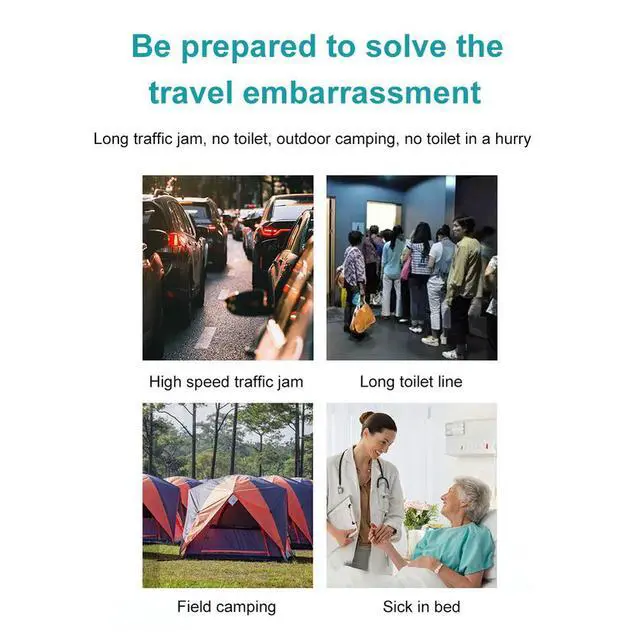 Alt view image 5 of 7 - 4pcs 700ml Emergency Portable Car Urine Bag Vomit Bags Mini Mobile Toilets Handy Unisex Disposable Urinal Toilet Bag