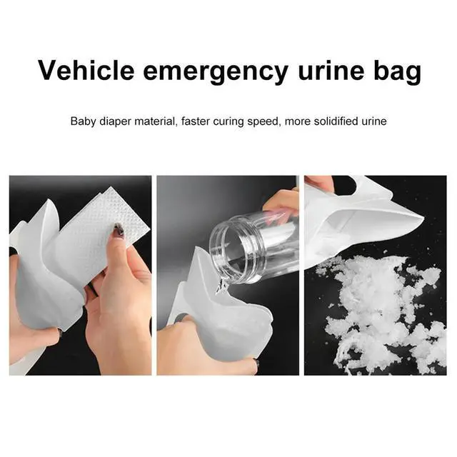 Alt view image 6 of 7 - 4pcs 700ml Emergency Portable Car Urine Bag Vomit Bags Mini Mobile Toilets Handy Unisex Disposable Urinal Toilet Bag