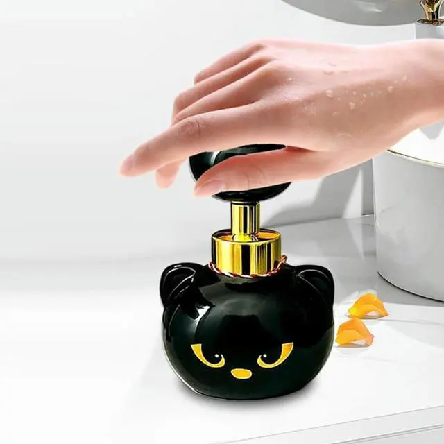 Alt view image 2 of 8 - Cats Paw Print Soaps Pump Bottle Black Cat Foaming Pump Bottle Halloween Cat Paw Foaming Soap Dispenser for Bathroom Kitchen