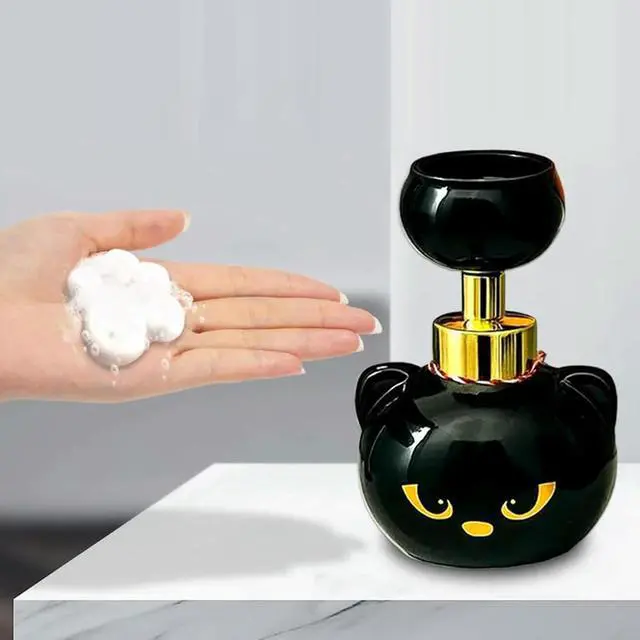 Alt view image 3 of 8 - Cats Paw Print Soaps Pump Bottle Black Cat Foaming Pump Bottle Halloween Cat Paw Foaming Soap Dispenser for Bathroom Kitchen