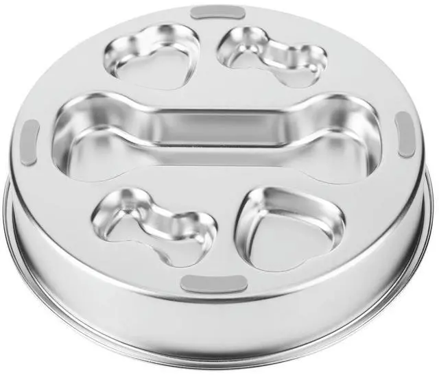 Alt view image 5 of 7 - 304 Stainless Steel Pet Dog Slow Feeder Bowl with Non-Slip Mat Dog Wat Dog Water Bowl Pet Bowl for Small & Medium Dogs
