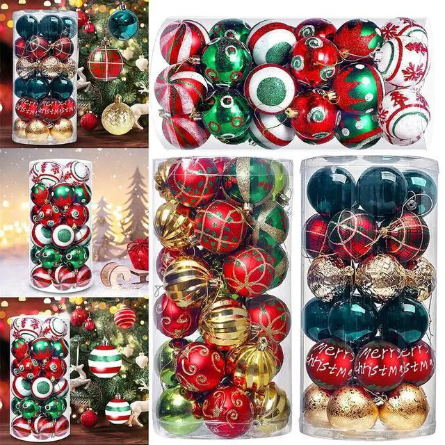 Alt view image 7 of 7 - 30pc Christmas Balls 6cm Big Ball Home Christmas Tree Hanging Ball Pendant Ornaments 2025 Year Party Decoration Gift Navidad